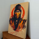 Quadro Decorativo - Coleção Games Retro - 60x40cm - Scorpion (ou Sub-Zero Amarelo, haha) - Mortal Kombat