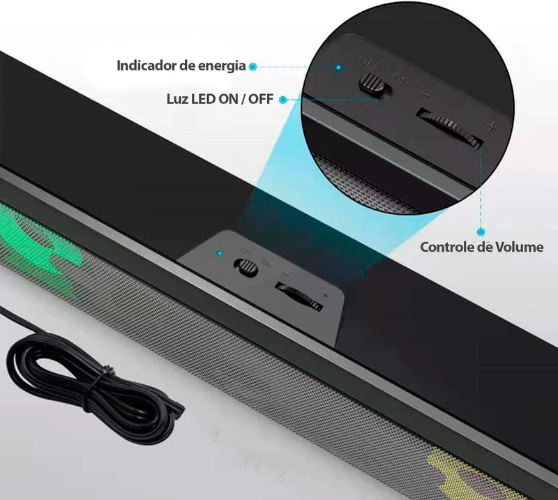 Soundbar Gamer RGB LED 6W