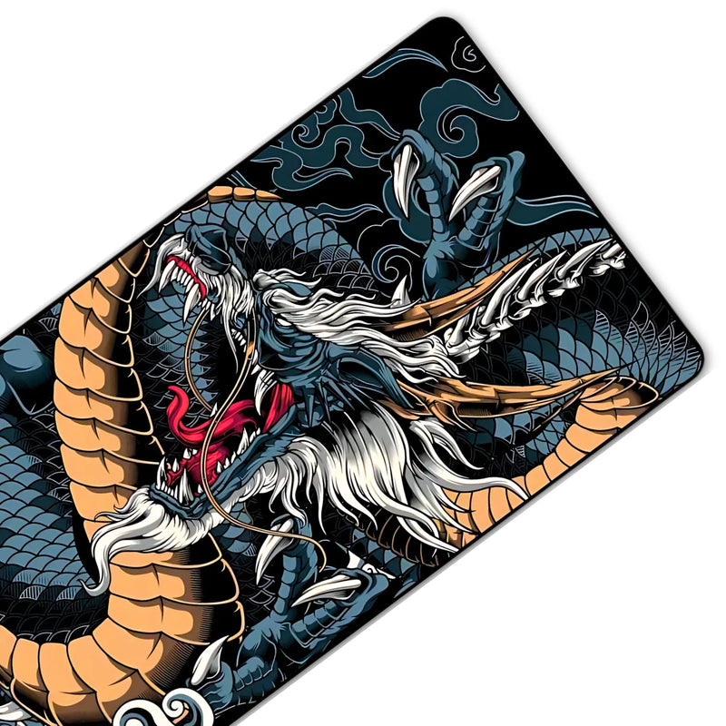 Mouse Pad Gamer Extra Grande 90x40 cm Blue Dragon com Borda Costurada
