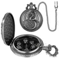Relógio de Bolso com Mini Dados de Metal