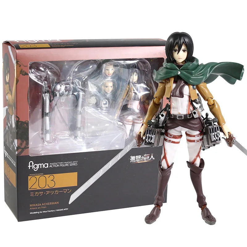 Action Figures Attack on Titan – Eren, Mikasa e Levi Ackerman | Figma