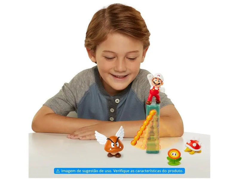 Castelo de Lava Super Mario – Diorama com 4 Bonecos e Acessórios
