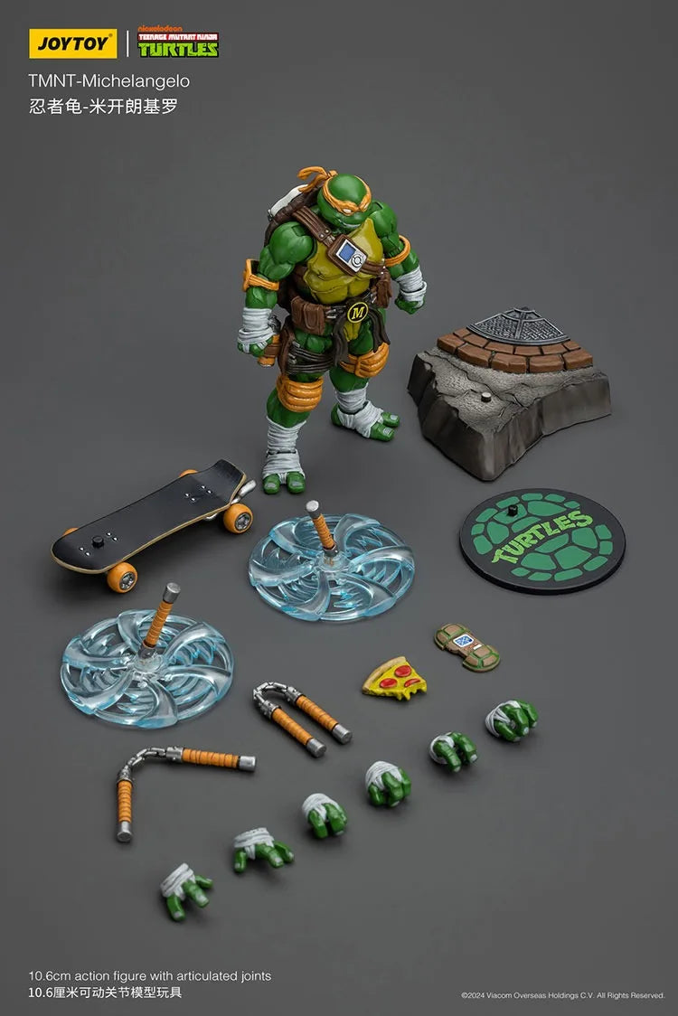Action Figures TMNT – Michelangelo, Donatello, Raphael e Leonardo (JOY TOY)