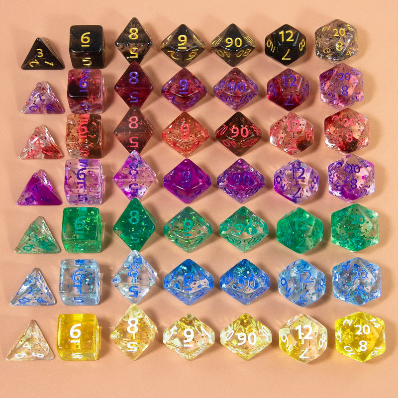 Conjunto de Dados Místicos de RPG com Glitter – Role com Estilo!