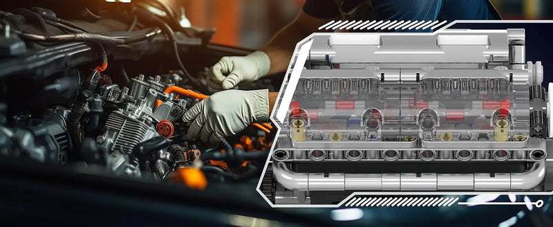 Motor MK V8 Model Kit – 535 Peças | Modelo para Montagem