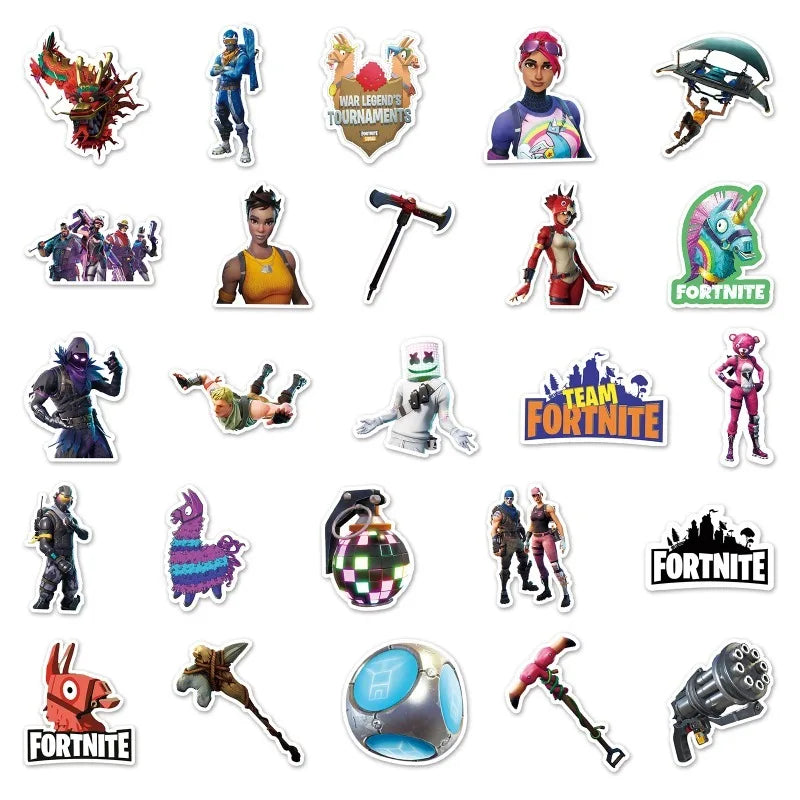 Kit com 50 Adesivos Fortnite