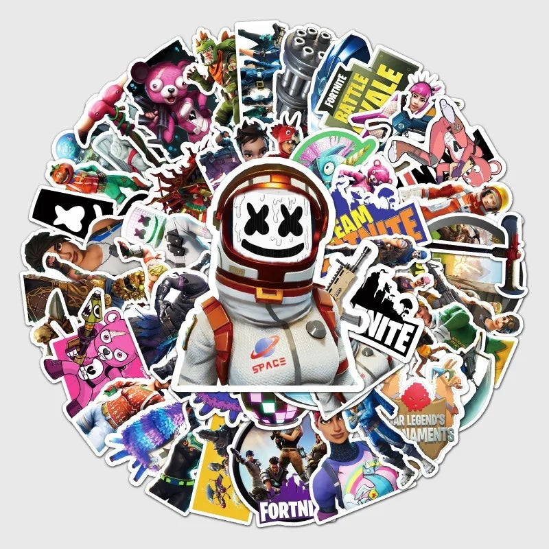 Kit com 50 Adesivos Fortnite