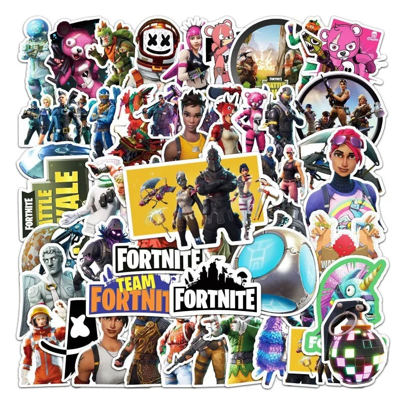 Kit com 50 Adesivos Fortnite