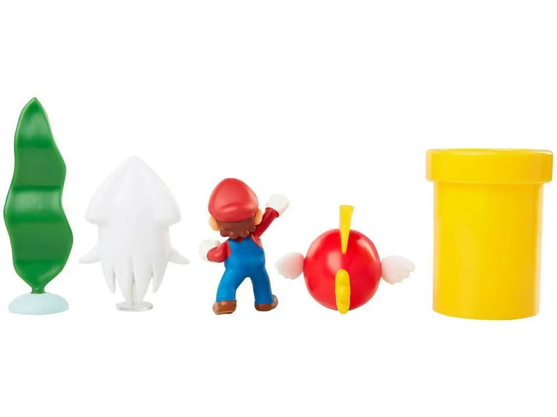 Super Mario – Diorama Subaquático com 3 Miniaturas e Acessórios
