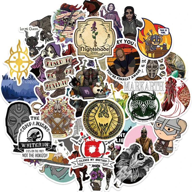 Adesivo Colecionável Skyrim – GOGOTU | 50pcs