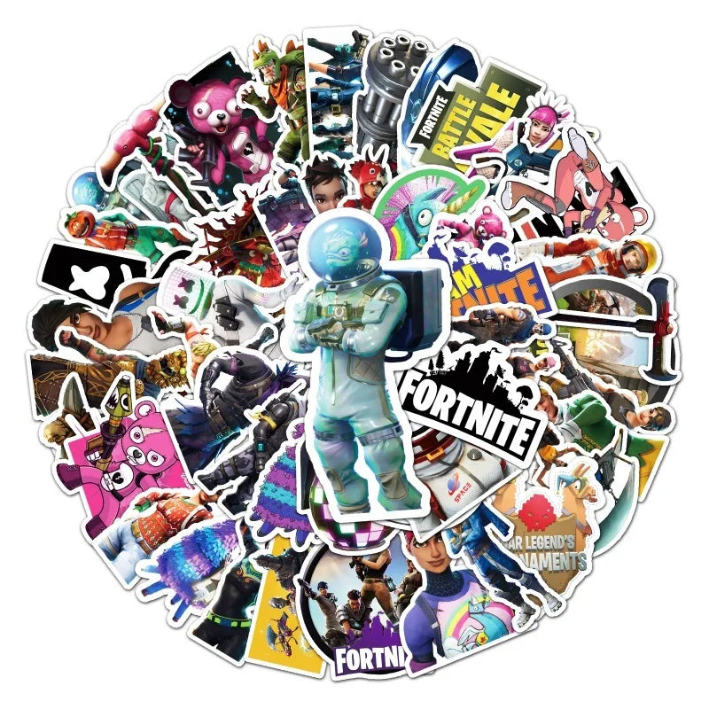 Kit com 50 Adesivos Fortnite