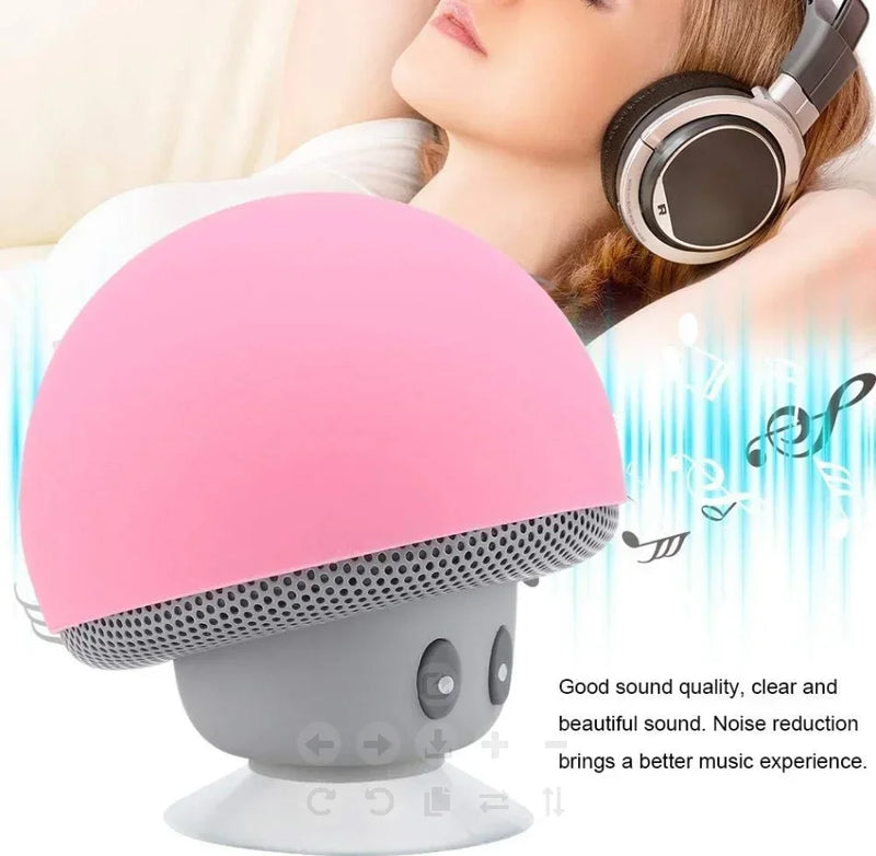 Mini Alto-Falante Bluetooth Cogumelo à Prova d’Água – Portátil e Divertido!
