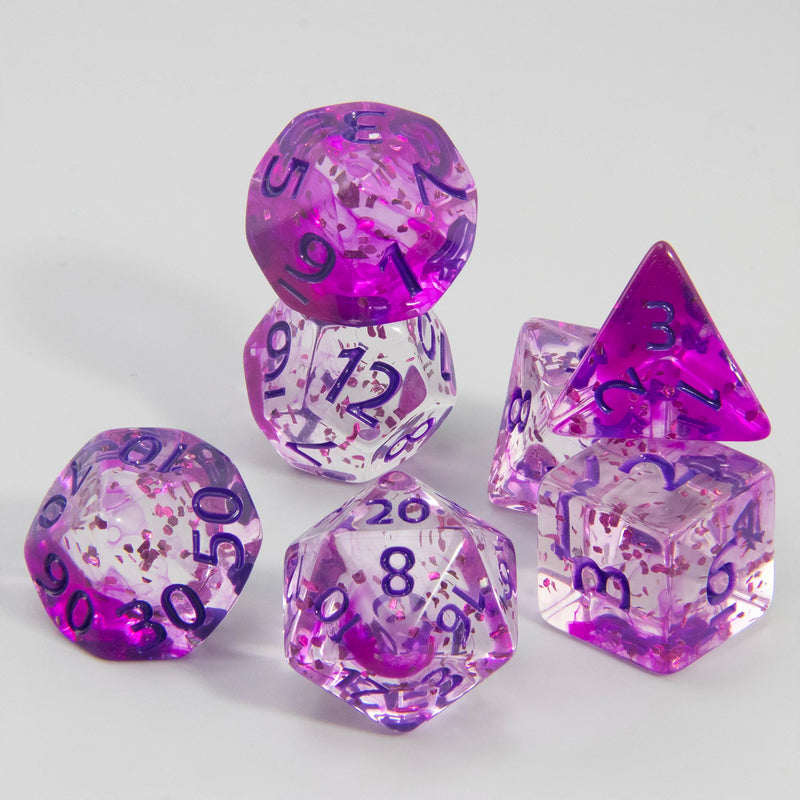 Conjunto de Dados Místicos de RPG com Glitter – Role com Estilo!