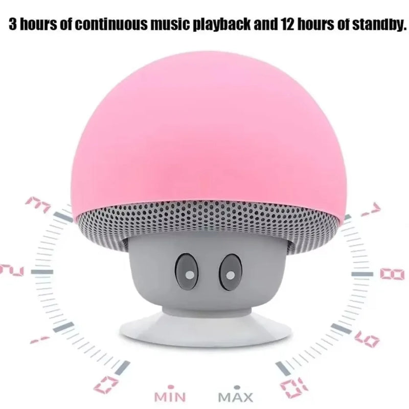 Mini Alto-Falante Bluetooth Cogumelo à Prova d’Água – Portátil e Divertido!