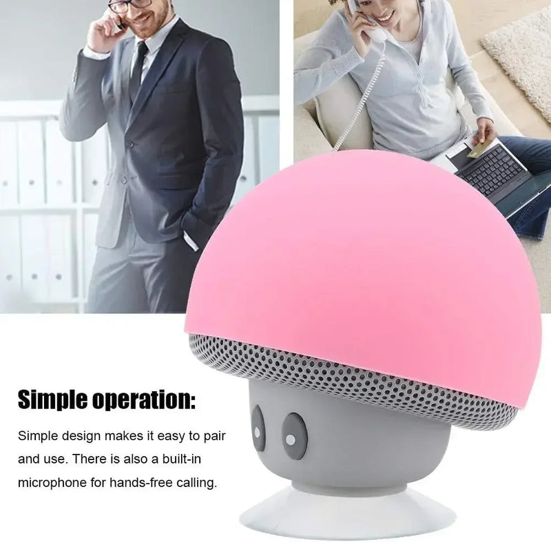 Mini Alto-Falante Bluetooth Cogumelo à Prova d’Água – Portátil e Divertido!