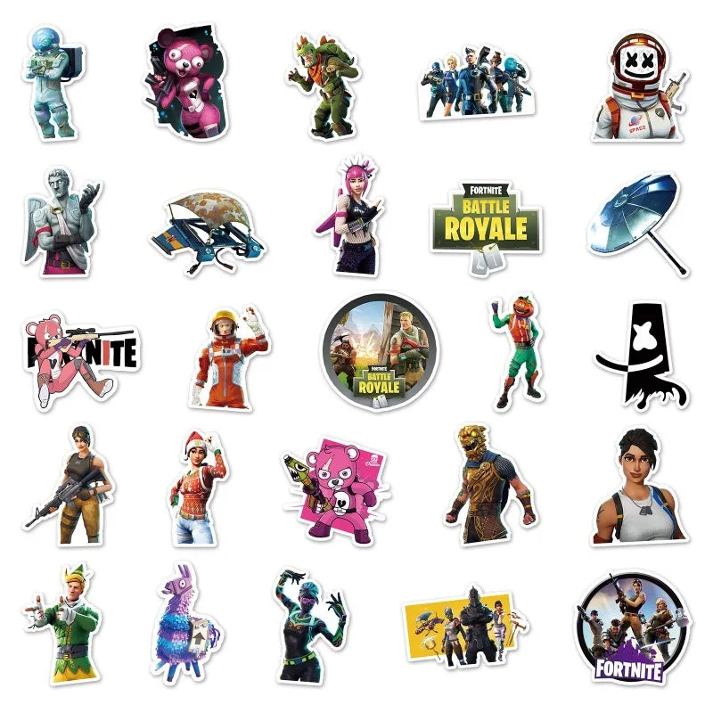 Kit com 50 Adesivos Fortnite