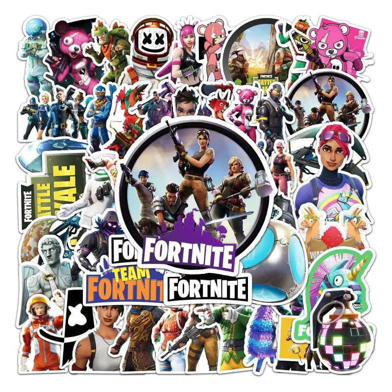 Kit com 50 Adesivos Fortnite