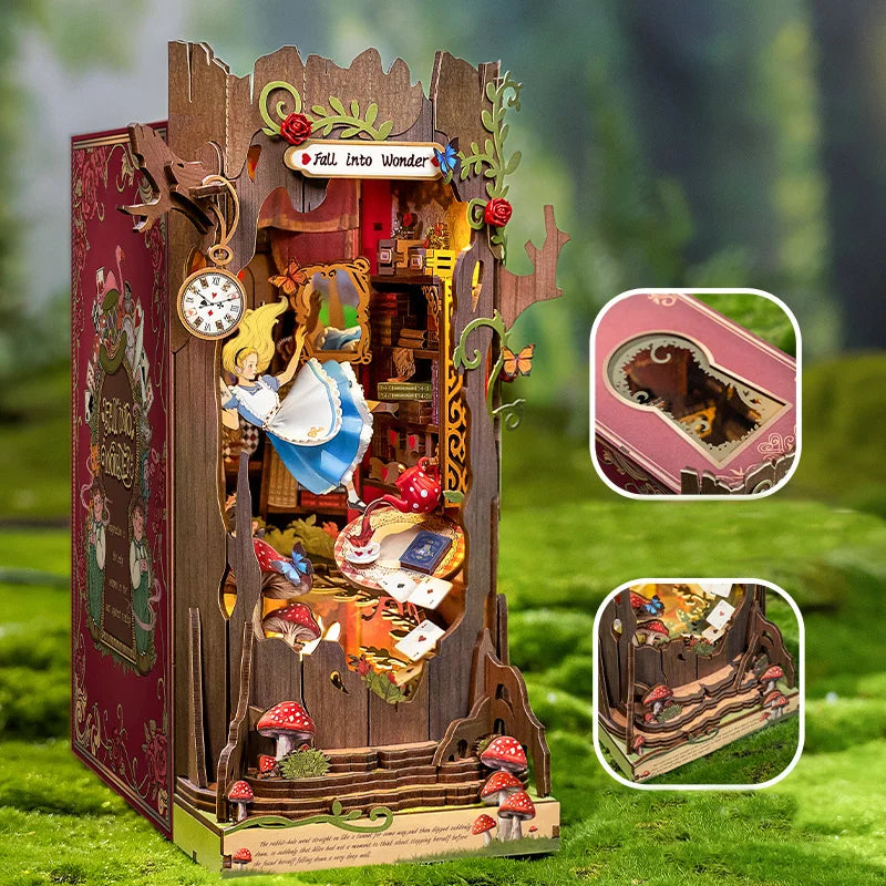 Kit de montagem Alice no País das Maravilhas Book Nook  | Aparador