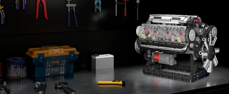 Motor MK V8 Model Kit – 535 Peças | Modelo para Montagem