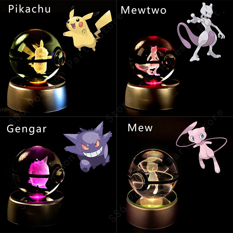Bola de Cristal Pokémon – Com Base LED