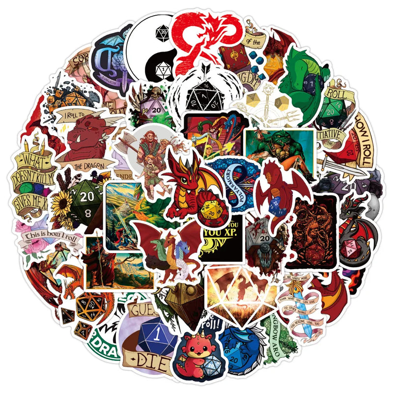 Adesivos Dungeons & Dragons – Kit com 100 unidades