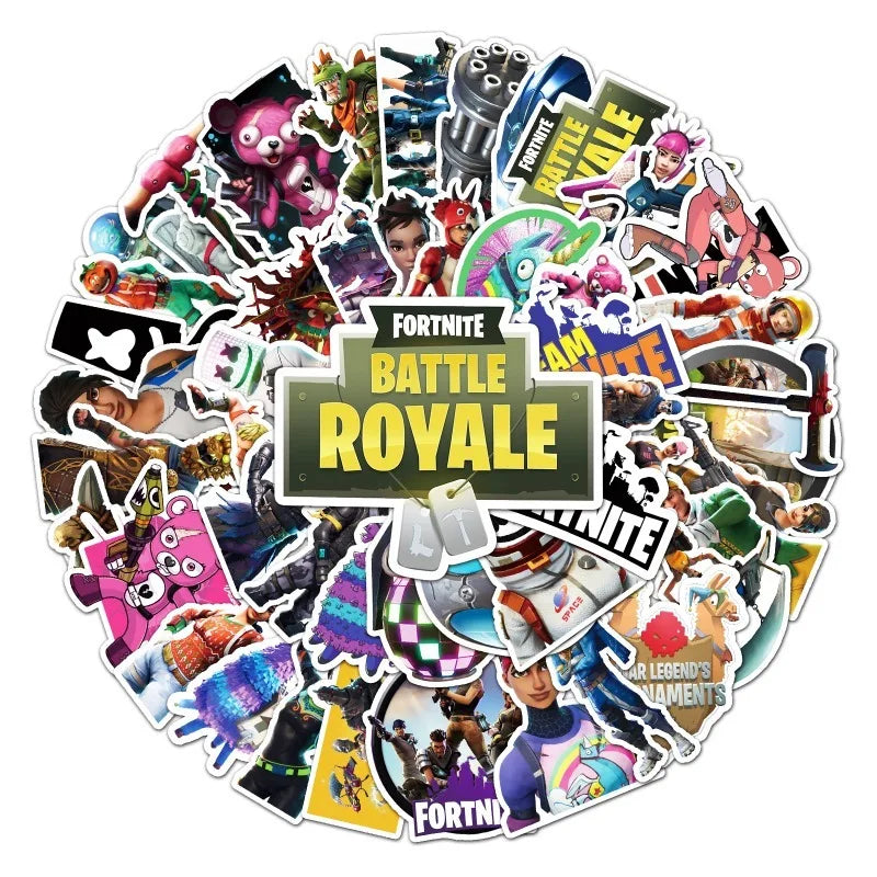 Kit com 50 Adesivos Fortnite