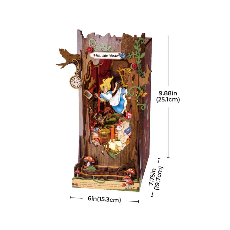 Kit de montagem Alice no País das Maravilhas Book Nook  | Aparador