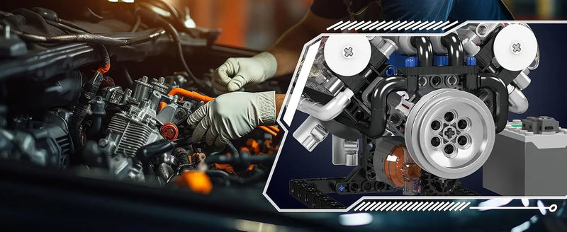 Motor MK V8 Model Kit – 535 Peças | Modelo para Montagem