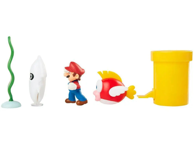Super Mario – Diorama Subaquático com 3 Miniaturas e Acessórios