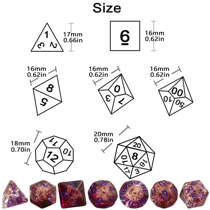 Conjunto de Dados Místicos de RPG com Glitter – Role com Estilo!
