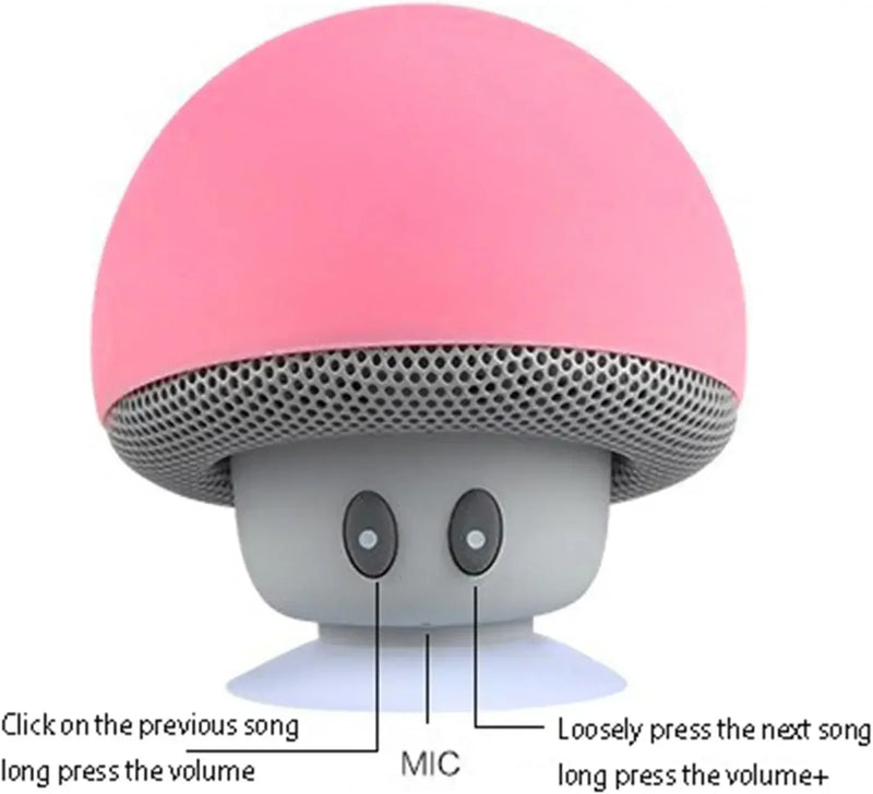 Mini Alto-Falante Bluetooth Cogumelo à Prova d’Água – Portátil e Divertido!