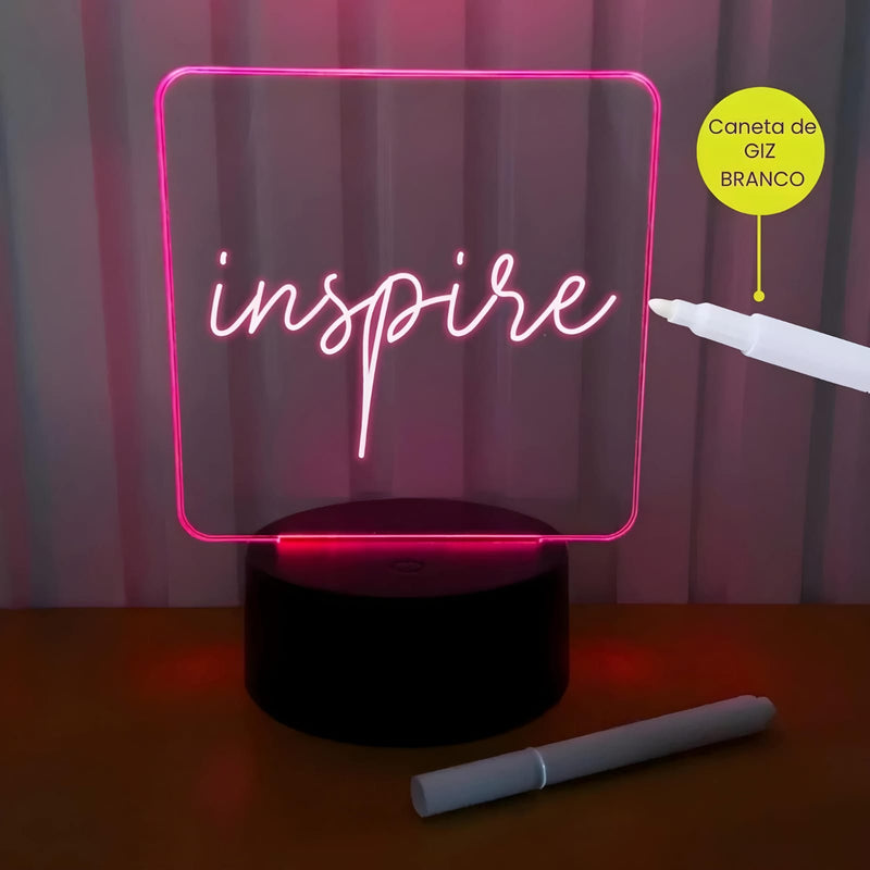 Luminária Lousa De Mesa Com Led e Caneta