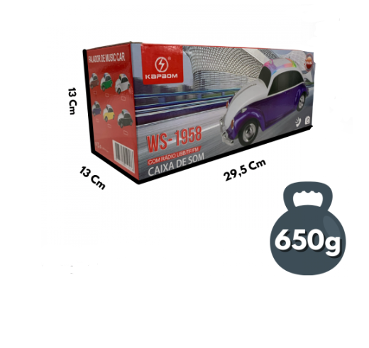 Caixa de Som Bluetooth Formato de Fusca Kapbom WS-1958