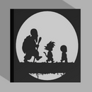 Placa Decorativa Dragon Ball: Goku, Kuririn e Kame