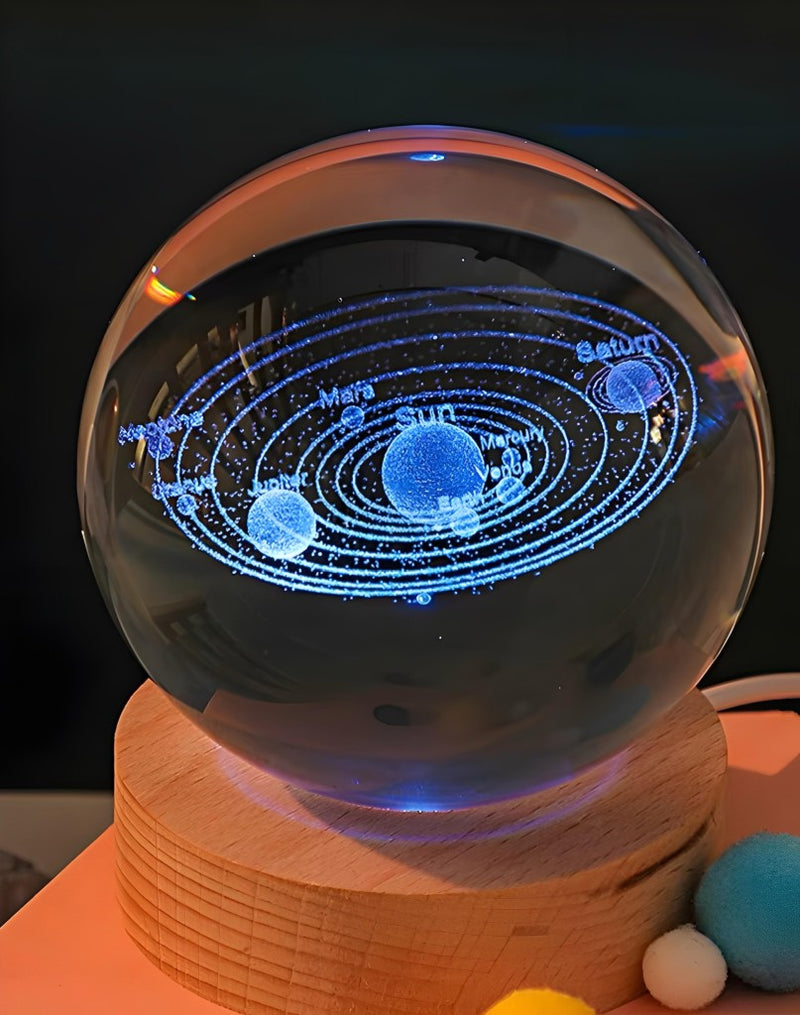 Luminária De Mesa Bola De Cristal 3D LED RGB