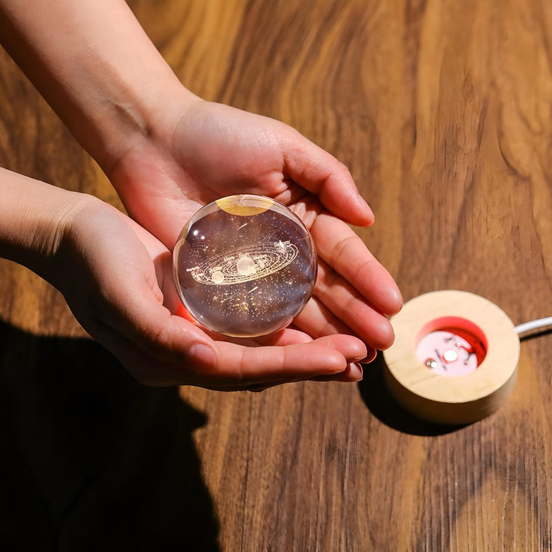 Luminária De Mesa Bola De Cristal 3D LED RGB