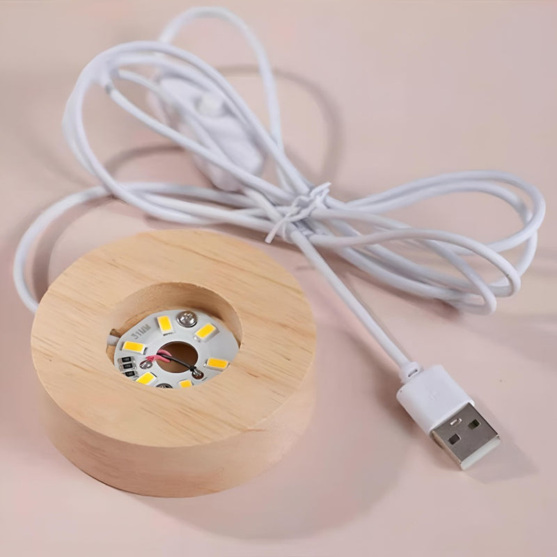 Luminária De Mesa Bola De Cristal 3D LED RGB