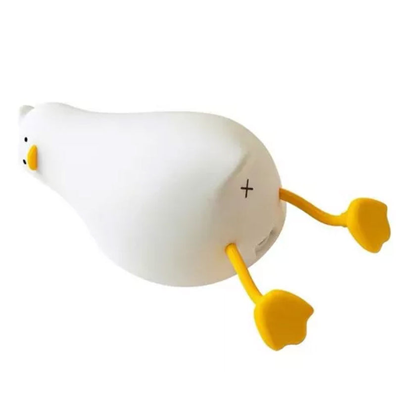 Luminária Touch Luz Noturna Pato Deitado de Silicone