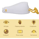 Luminária Touch Luz Noturna Pato Deitado de Silicone