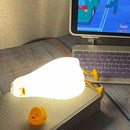 Luminária Touch Luz Noturna Pato Deitado de Silicone