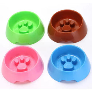 Comedouro Antivoracidade para Cães e Gatos – Estampa de Patinha | 14cm