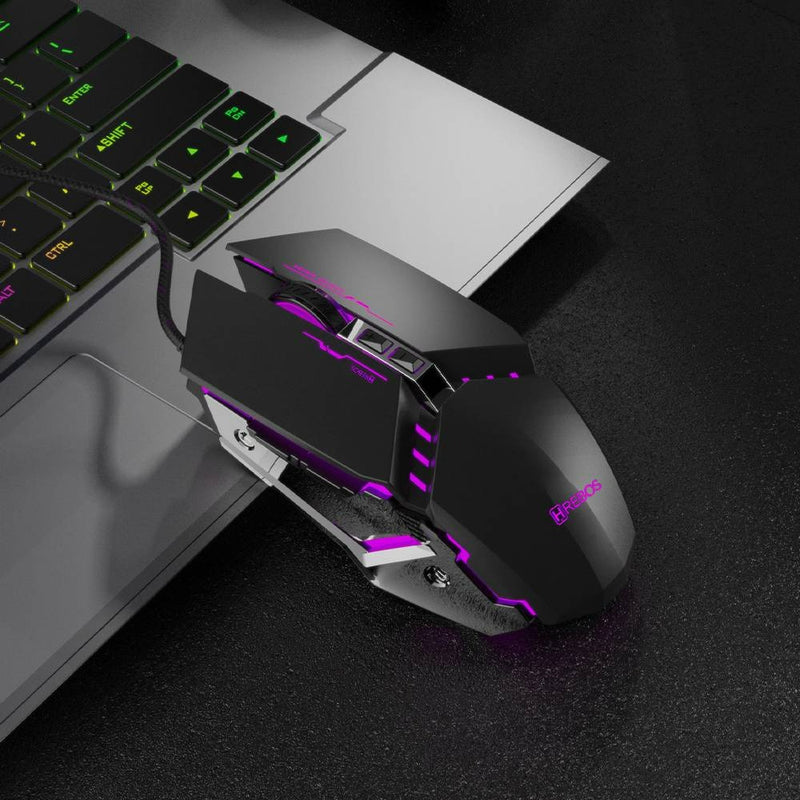 Mouse Gamer Com Fio USB 7 Botões LED RGB Hrebos HS-311