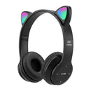 Fone de Ouvido Bluetooth Orelha de Gato P47M – LED RGB, Som Potente e Design Encantador